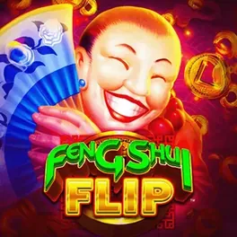 Ficha de Feng Shui Flip: abanico rojo y monedas chinas con cordón