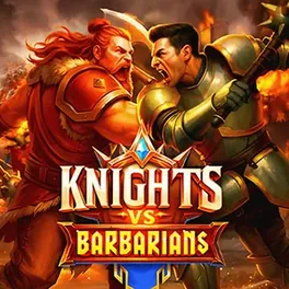 Ficha de Knights vs Barbarians: caballero con armadura frente a un guerrero con hacha