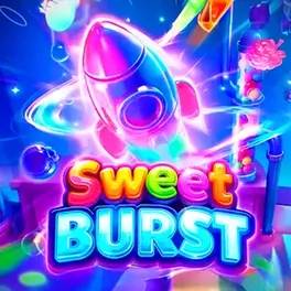 Ficha de Sweet Burst: caramelos de colores estallando sobre fondo rosa